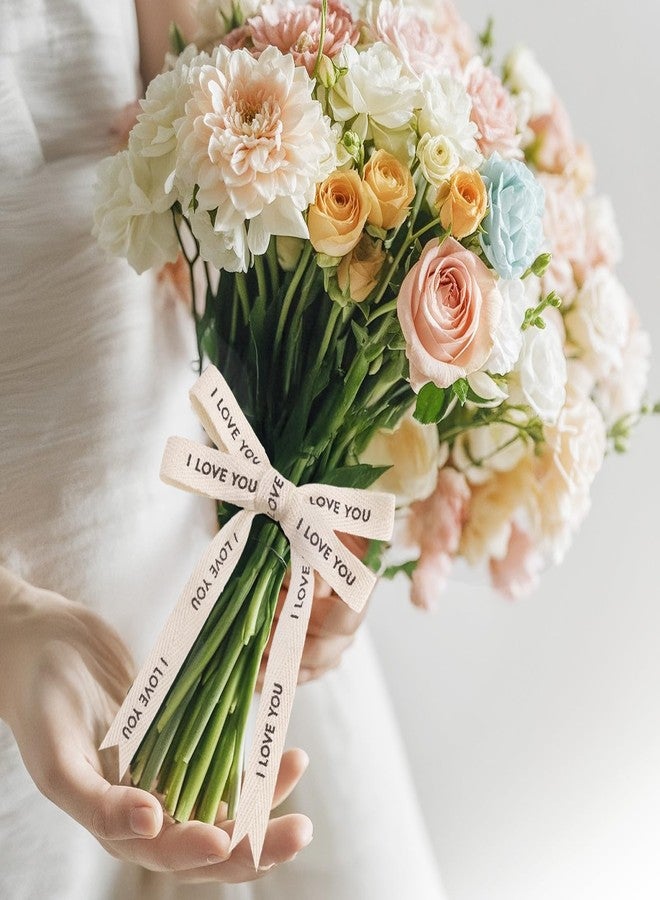 KINGLAKE I Love You Cotton Ribbon - 5/8 Inch x 10 Yards Natural Happy Valentine's Day Ribbon for Gift Wrapping, Love Ribbons for Crafts, Bouquet and DIY Decoration - Image 5